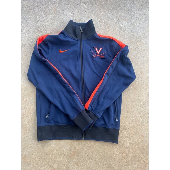 Nike Virginia Cavaliers Full-Zip Jacket Navy Blue/Orange Size M P3 - Picture 1 of 7